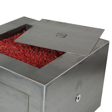 Load image into Gallery viewer, 30" Square Cor-Ten Steel Fire Pit with Hidden LP Tank