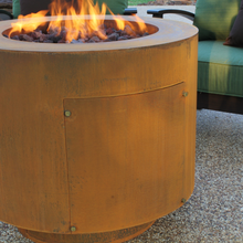Load image into Gallery viewer, 30" Round Cor-Ten Steel Fire Pit with Hidden LP Tank
