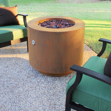 Load image into Gallery viewer, 30" Round Cor-Ten Steel Fire Pit with Hidden LP Tank
