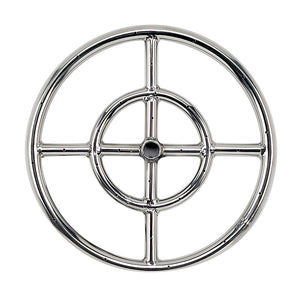 18" Round Stainless Steel Flat Pan with Spark Ignition Kit (12" Ring) - Propane